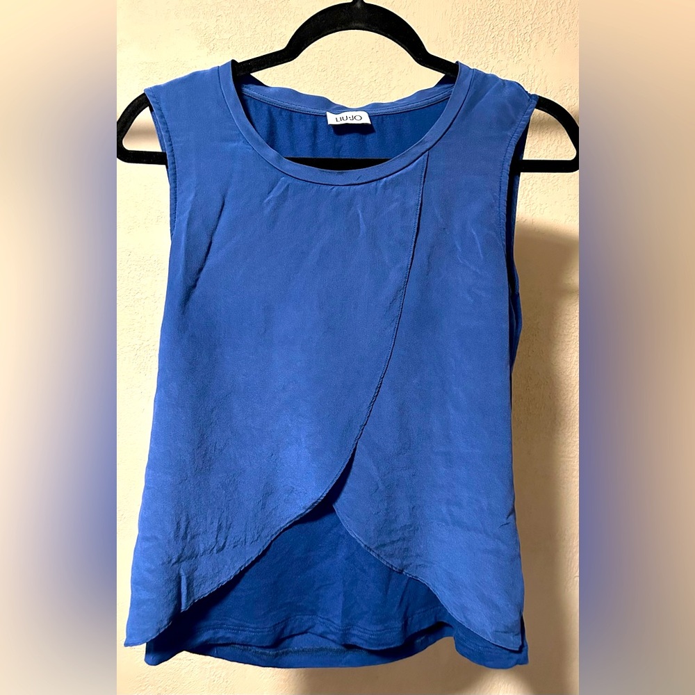 LIU JO Silk front Front Blue Tank Top XS